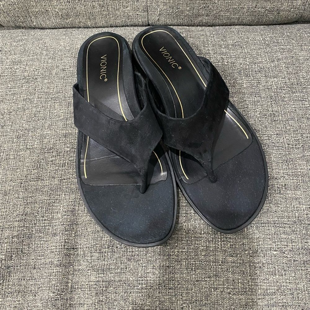 Vionic Agave Black Sandals Women Size 8